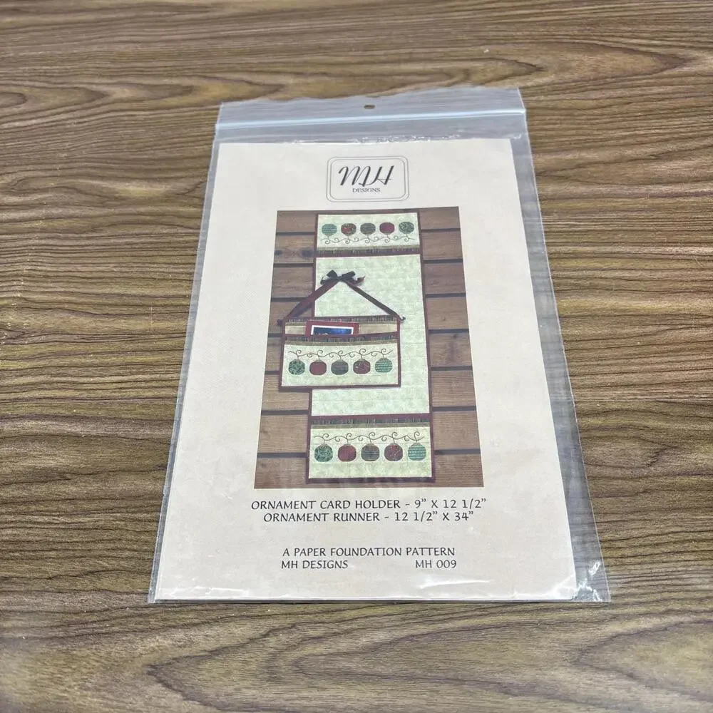 Ornament Card Holder & Runner Paper Foundation Pattern by MH Designs MH009